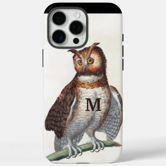 Monogram uil gepersonaliseerd Case-Mate iPhone case (Achterkant)