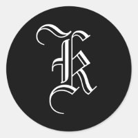 Monogram uitnodigingszegel "K" Oude Engelse stijl