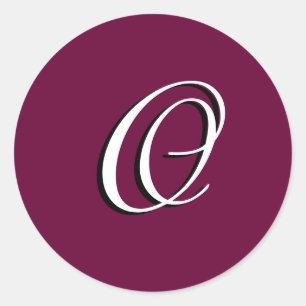 Monogram uitnodigingszegel "O" wijn Ronde Sticker