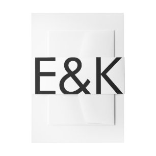 Monogram Ultra Modern Bold Big Simple Wedding Uitnodigingen Wikkel