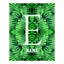 Monogram Uw Initiaal Groene Varens Gepersonaliseer