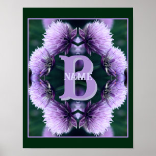 Monogram Uw Initiële Naam Allium Gepersonaliseerd Poster