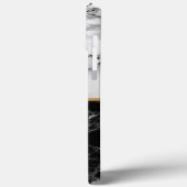 Monogram uw zwarte witte marmer Case-Mate iPhone case (Achterkant / Links)