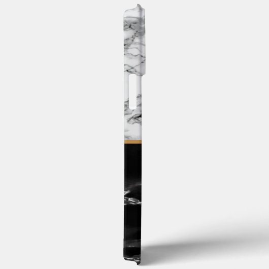 Monogram uw zwarte witte marmer Case-Mate iPhone case (Achterkant / Rechts)