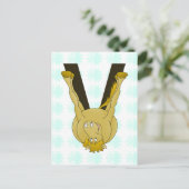 Monogram V Cute Horse Personalized Briefkaart (Staand voorkant)