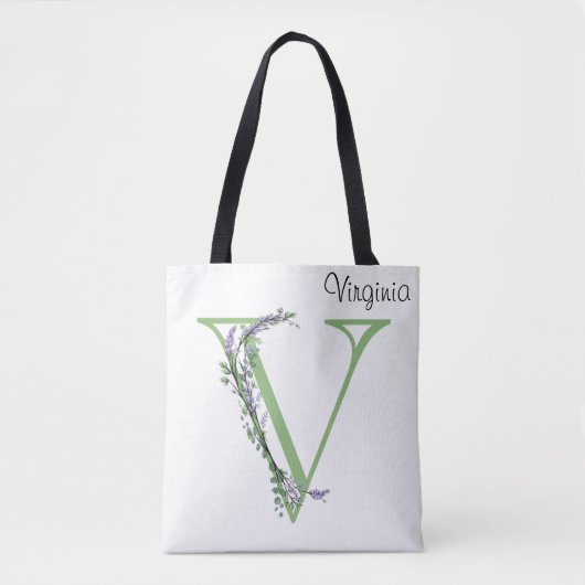 Monogram V lavender Eucalyptus Draagtas (Voorkant)