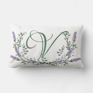 Monogram V lavender Eucalyptus Kussen