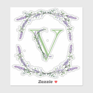 Monogram V lavender Eucalyptus Sticker
