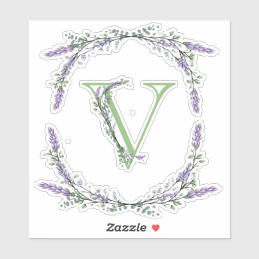 Monogram V lavender Eucalyptus Sticker (Vel)