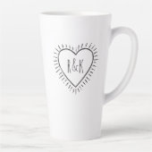 Monogram Valentijnsdag hart Latte Mok (Rechts)