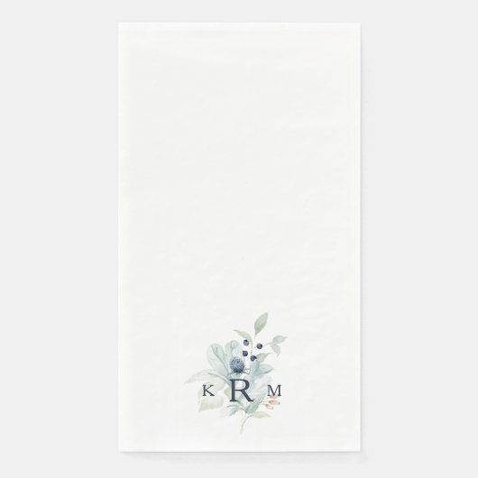 Monogram van bladerdeeg van waterverf servet (Voorkant)