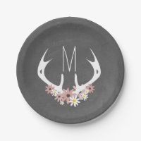 Monogram van Chalkboard geïnspireerde Floral Antle