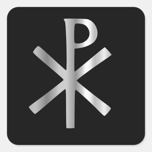 Monogram van Christus - chi rho Vierkante Sticker (Voorkant)