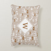 Monogram van Cute Dog Puppy Paw Prins Accent Kussen (Achterkant (Verticaal))