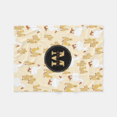 Monogram van Cute Moeder Duck & Baby Ducking Patte Fleece Deken (Voorkant (Horizontaal))