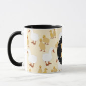 Monogram van Cute Moeder Duck & Baby Ducking Patte Mok (Links)