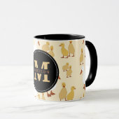 Monogram van Cute Moeder Duck & Baby Ducking Patte Mok (Voorkant rechts)