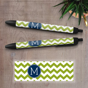 Monogram van de Douane van de marineblauwe en Zwarte Inkt Pen