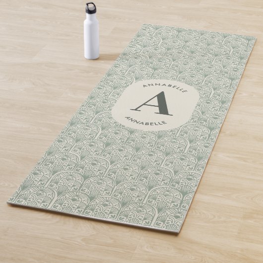 Monogram van de groene familie van de classy elega yogamat (In situ)