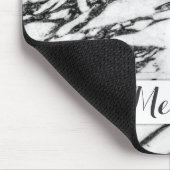 Monogram van de moderne zwarte en witte marmer muismat (Hoek)