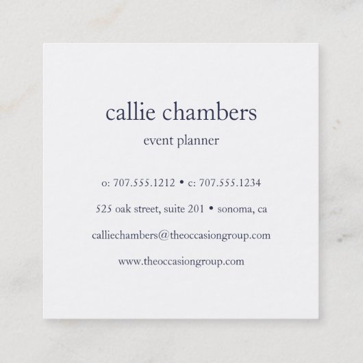 Monogram van de Munt en de Zeemacht Vierkante Visitekaartje (Achterkant)