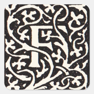 Monogram van de Nieuwe Titel Vierkante Sticker