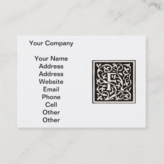 Monogram van de Nieuwe Titel Visitekaartje (Voorkant)