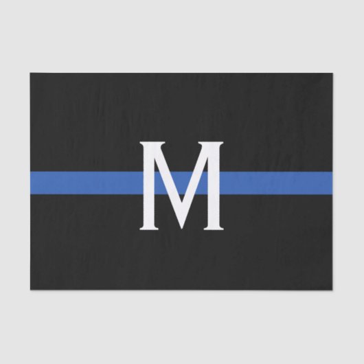 Monogram van de politie met blauwe lijn tissuepapier (Voorkant)