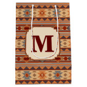 Monogram van de Tan van het Southwestern Ontwerp Medium Cadeauzakje (Achterkant)