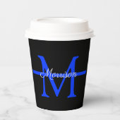 Monogram van de Thin Blue Line Police Retiting Par Papieren Bekers (Voorkant)