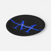 Monogram van de Thin Blue Line Police Retiting Par Papieren Bordje (Gekanteld)