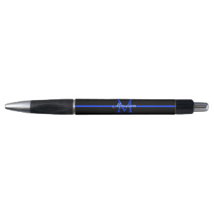 Monogram van de Thin Blue Line Police Retiting Par Pen