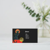 MONOGRAM VAN DE ZWARTE CAT-PARTIJ VISITEKAARTJE (Staand voorkant)