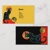 MONOGRAM VAN DE ZWARTE CAT-PARTIJ VISITEKAARTJE (Voorkant / Achterkant)