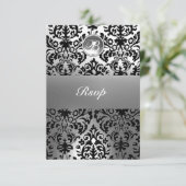 MONOGRAM VAN DE ZWARTE EN WITTE DAMASKGEM AANKONDIGING (Staand voorkant)