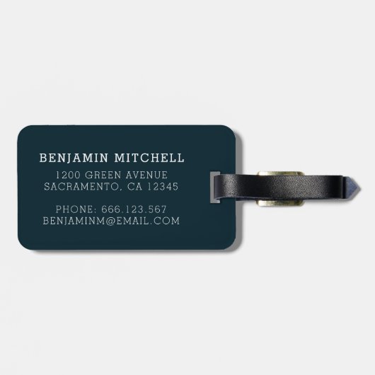 Monogram van Elegant Abstract goud en Mannen van d Bagagelabel (Achterkant horizontaal)