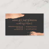 Monogram van goudfolie van modern roos, penseelpen visitekaartje (Achterkant)