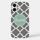 Monogram van het flessenpatroon van Charcoal en Mi Case-Mate iPhone Case (Achterkant)