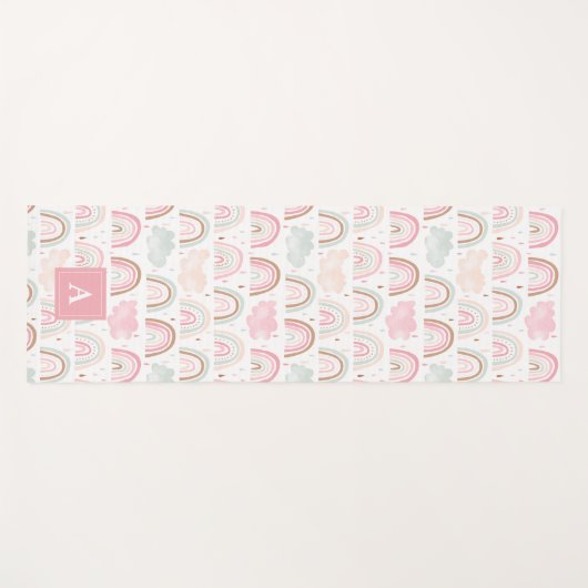 Monogram van het flessenpatroon yogamat (Voorkant (horizontaal))