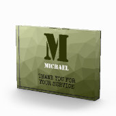 Monogram van het groene, geometrisch maaspatroon v fotoblokken (Rechts)