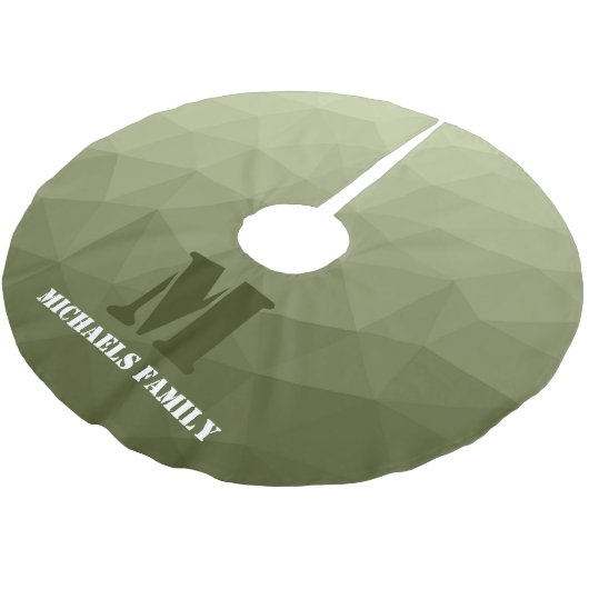 Monogram van het groene, geometrisch maaspatroon v kerstboom rok (Gekanteld)