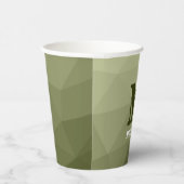 Monogram van het groene, geometrisch maaspatroon v papieren bekers (Rechts)