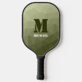 Monogram van het groene, geometrisch maaspatroon v pickleball paddle (Achterkant)