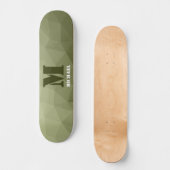 Monogram van het groene, geometrisch maaspatroon v skateboard (Voorkant)