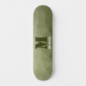 Monogram van het groene, geometrisch maaspatroon v skateboard (Voorkant)