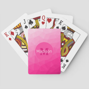 Monogram van het hete roze gradiënt van het Geomet Pokerkaarten