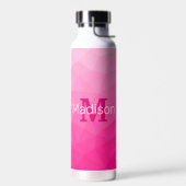 Monogram van het hete roze gradiënt van het Geomet Waterfles (Links)