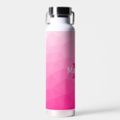 Monogram van het hete roze gradiënt van het Geomet Waterfles (Voorkant)