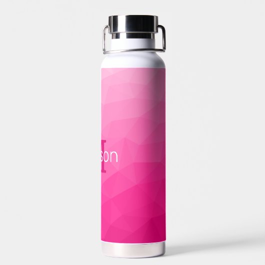 Monogram van het hete roze gradiënt van het Geomet Waterfles (Achterkant)