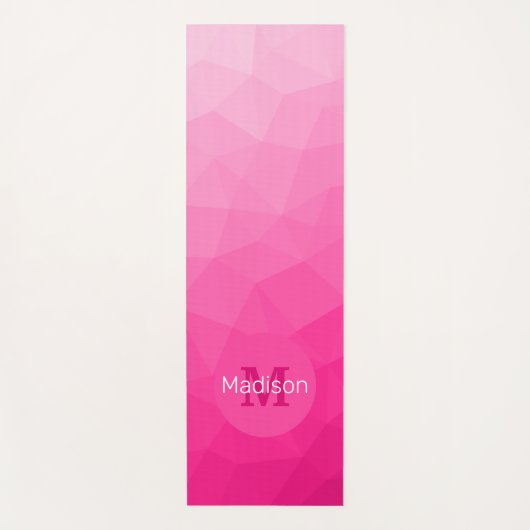 Monogram van het hete roze gradiënt van het Geomet Yogamat (Voorkant)